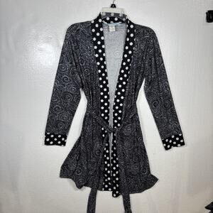 Cozy Couture Pink Lipstick and Heart Print Robe Women's Size S